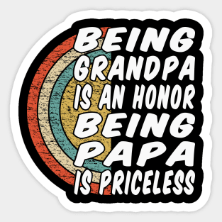 Being Papa Is Priceless Typography Vintage Retro Sticker